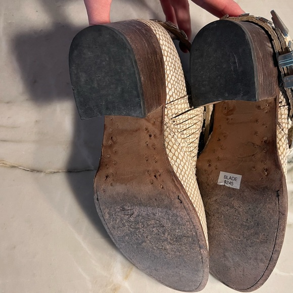 Freebird by Steven Snakeskin booties cowboy size 7 Gently Used - Picture 6 of 6